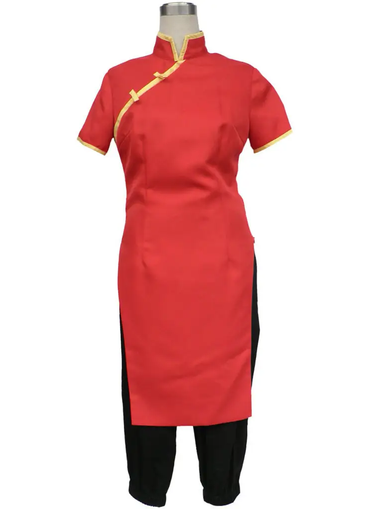 Factory Silver Soul Shenle Kung Fu Dress Red Cheongsam Black Trousers - Image 6