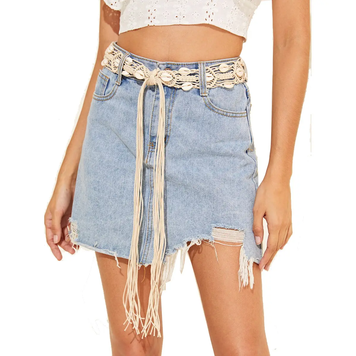 Women's Braided Rope Girdle Strap Belt - Image 5