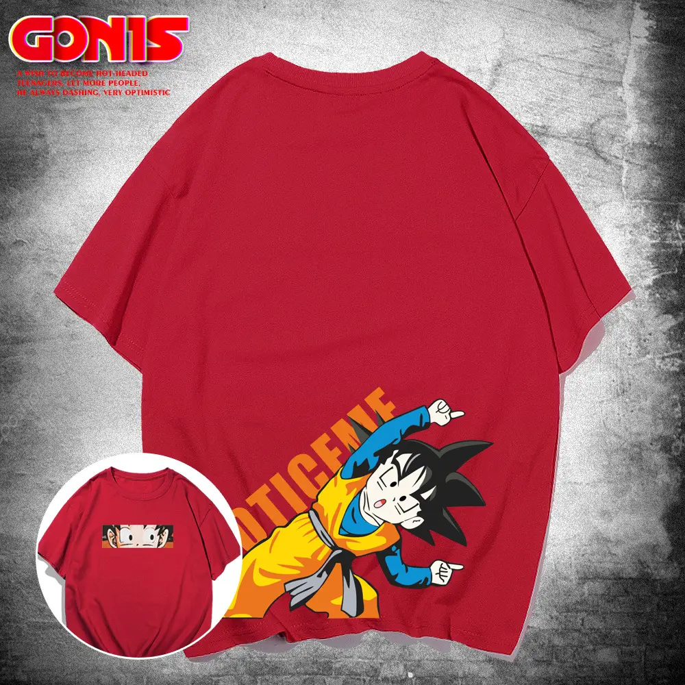 Dragon Ball Monkey King T-Shirt Pink Pure Cotton Men Women