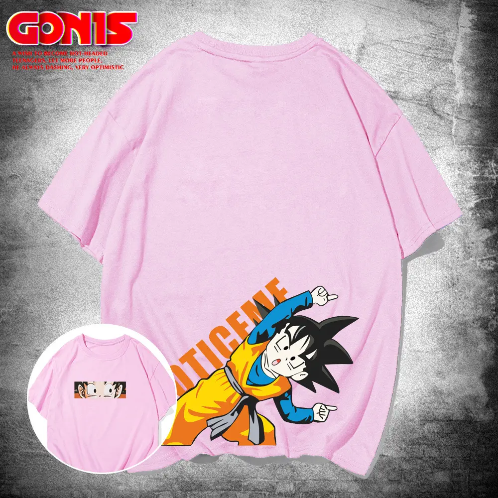 Dragon Ball Monkey King T-Shirt Pink Pure Cotton Men Women