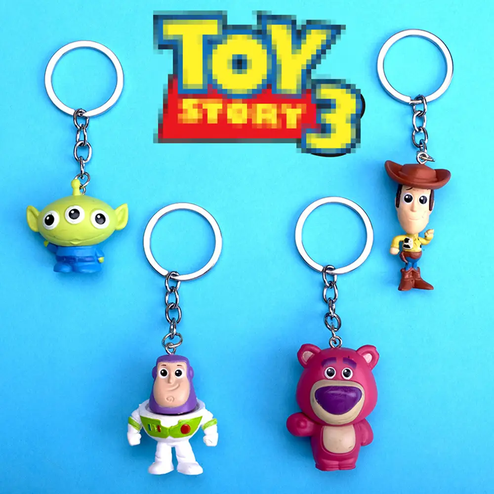 Creative Cartoon Animation Buzz Toy Story Keychain Three-eyed Strange Strawberry Bear Bag Clothing Accessories