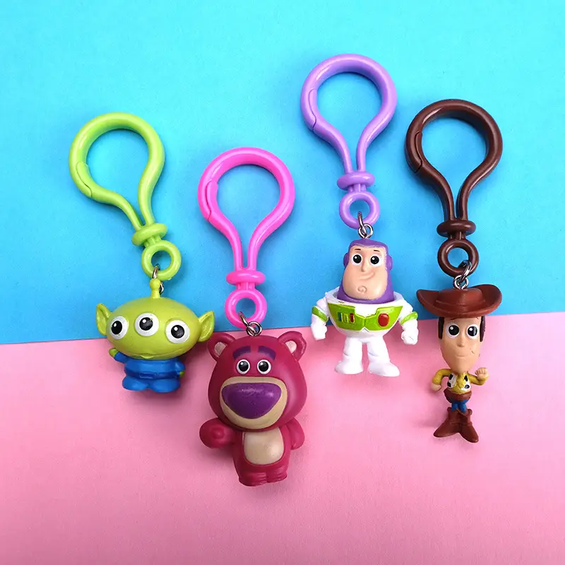 Creative Cartoon Animation Buzz Toy Story Keychain Three-eyed Strange Strawberry Bear Bag Clothing Accessories