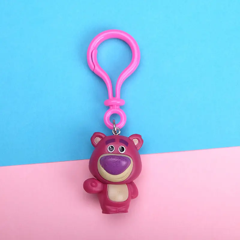 Creative Cartoon Animation Buzz Toy Story Keychain Three-eyed Strange Strawberry Bear Bag Clothing Accessories