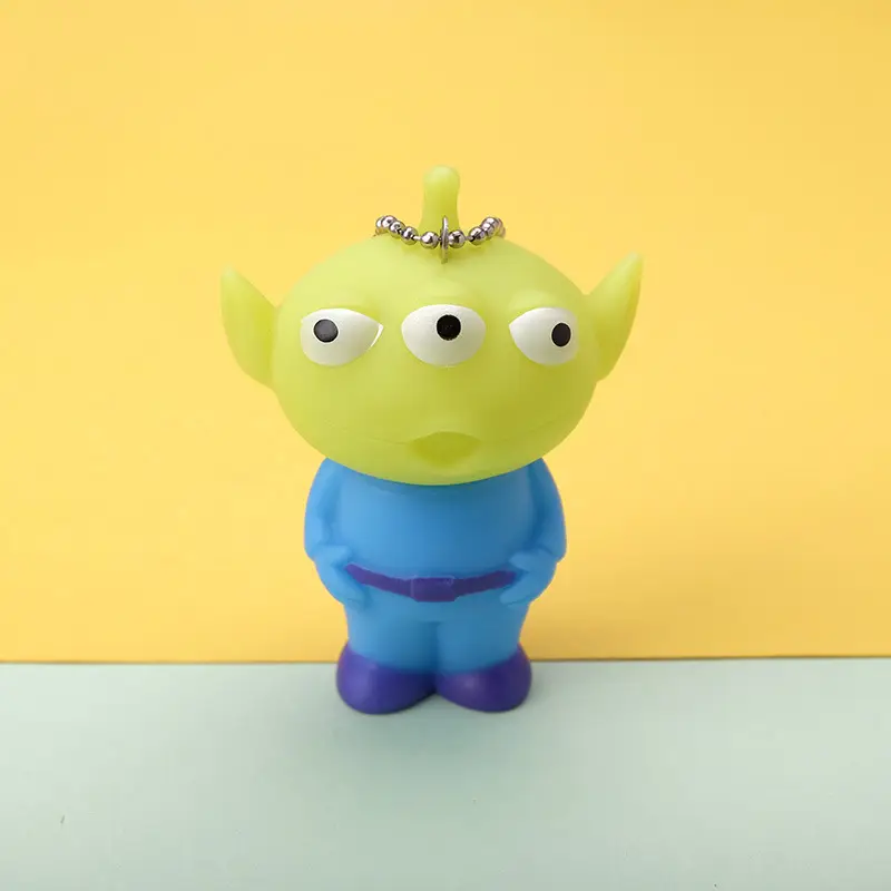 Creative Cartoon Animation Buzz Toy Story Keychain Three-eyed Strange Strawberry Bear Bag Clothing Accessories