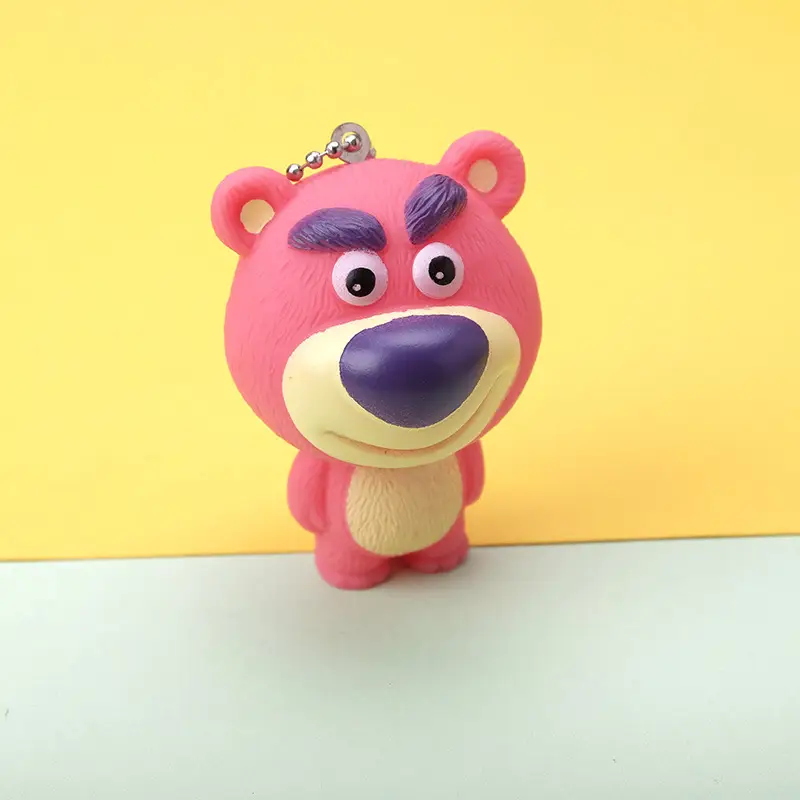 Creative Cartoon Animation Buzz Toy Story Keychain Three-eyed Strange Strawberry Bear Bag Clothing Accessories