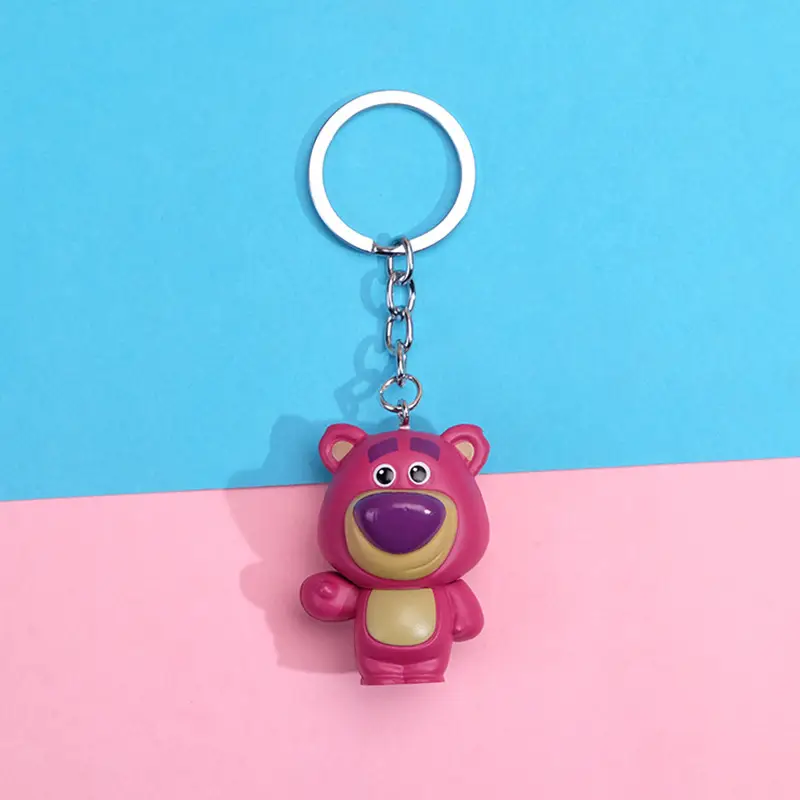 Creative Cartoon Animation Buzz Toy Story Keychain Three-eyed Strange Strawberry Bear Bag Clothing Accessories