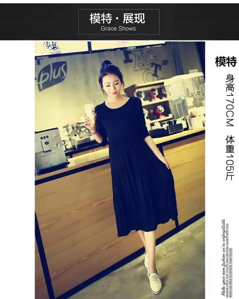 Black Long Sleeve Long Cake Dress for Women — feature 15