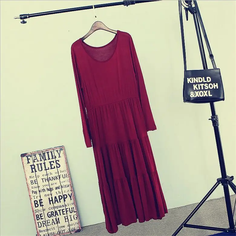 Black Long Sleeve Long Cake Dress for Women — feature 22