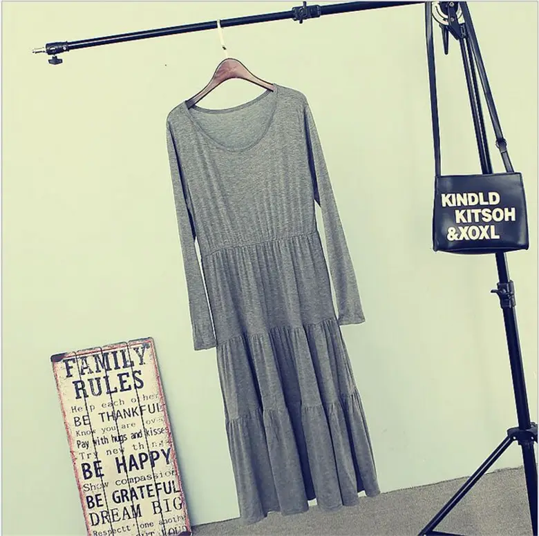 Black Long Sleeve Long Cake Dress for Women — feature 24
