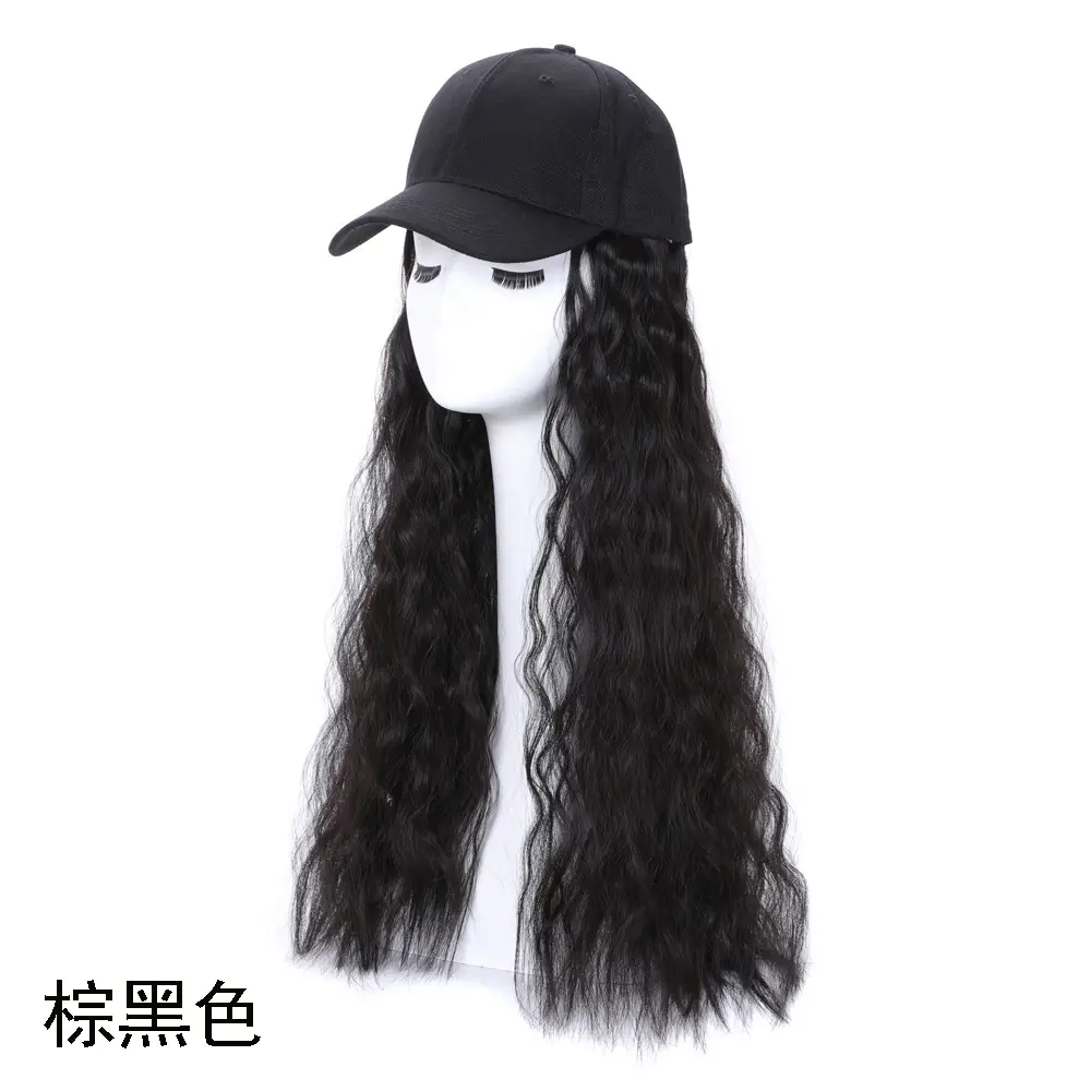 Long Curly Wool Hat Wig Cap for Women - Image 3