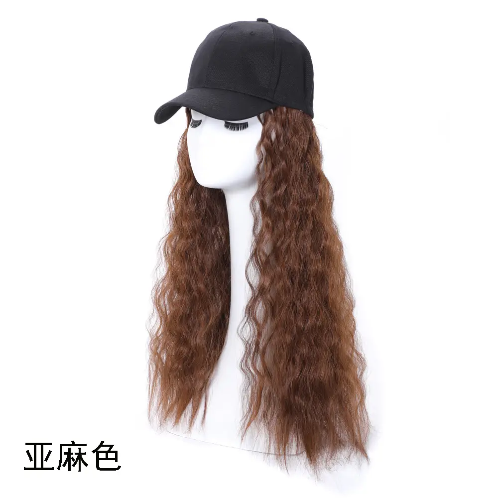 Long Curly Wool Hat Wig Cap for Women - Image 4