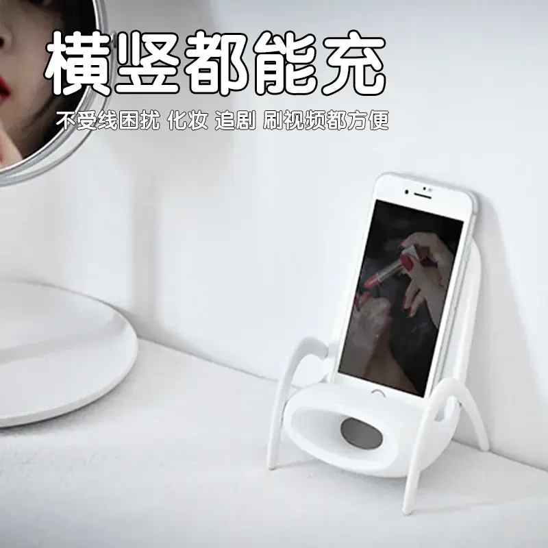 White 2-in-1 Phone Stand with 15W Wireless Charger