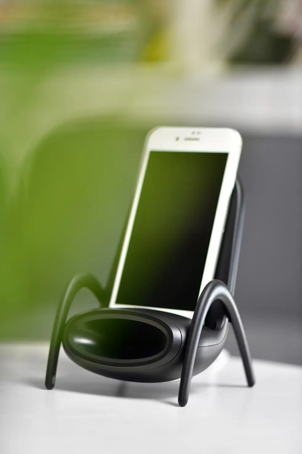 White 2-in-1 Phone Stand with 15W Wireless Charger — feature 10