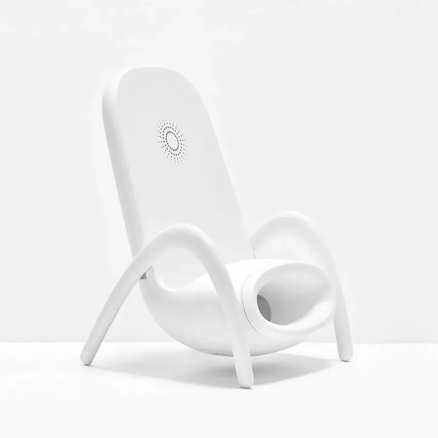 White adjustable-chair wireless charging