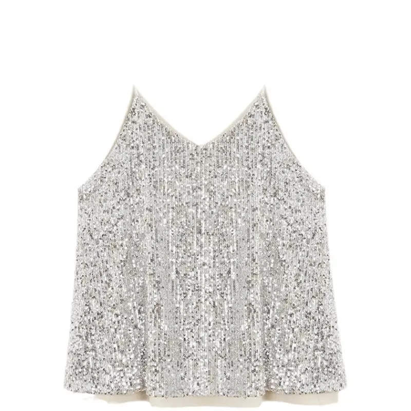 2024 New Style Sparkling Sequin Suspender Vest for Women
