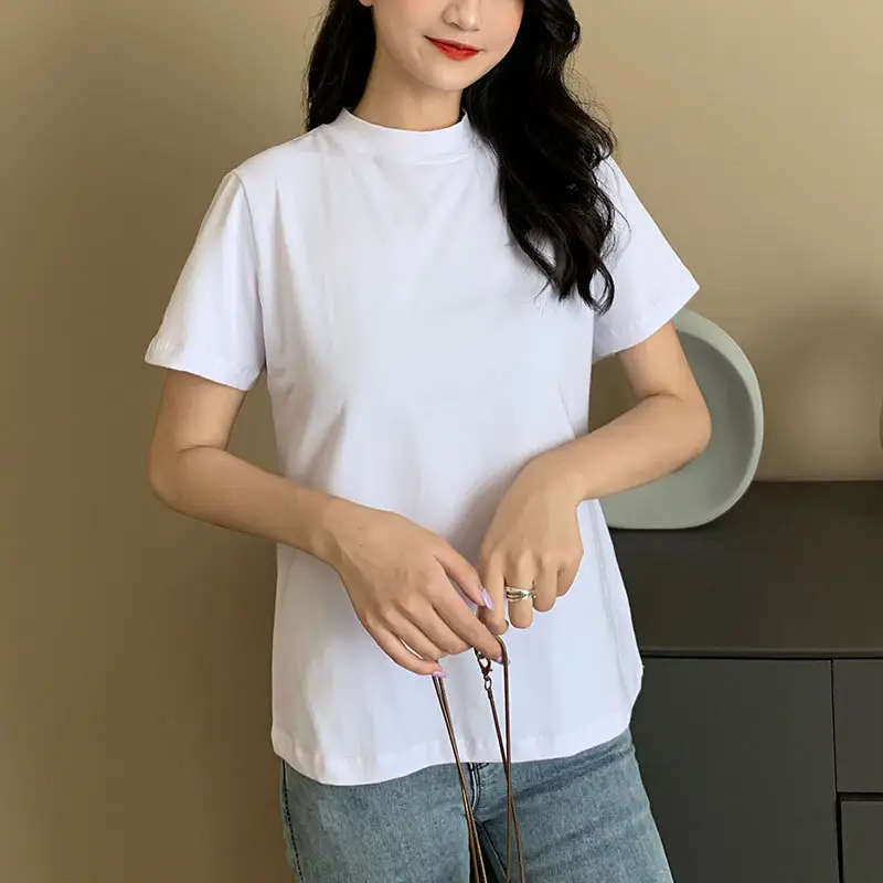 Women Cotton Slim Fit Pullover Top Summer Wear - Image 2