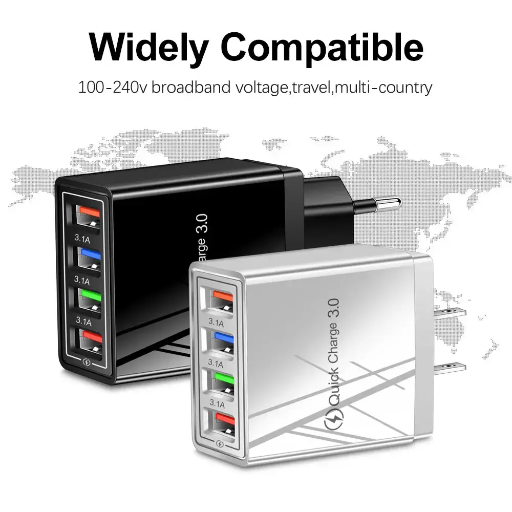 3A USB 4 Usb Travel Charger European Plug - Image 24