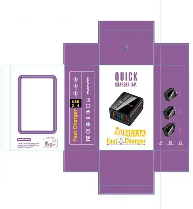 3A USB 4 Usb Travel Charger European Plug - Image 18
