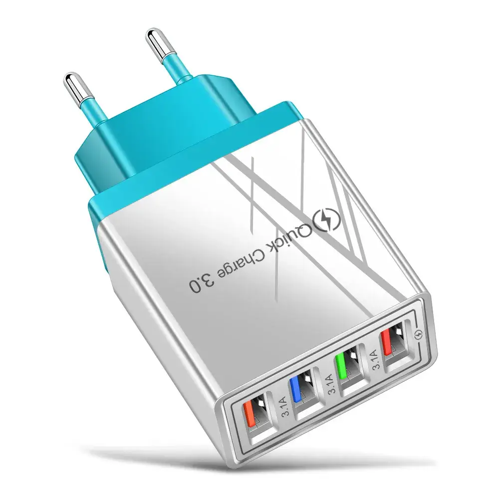 3A USB 4 Usb Travel Charger European Plug - Image 3