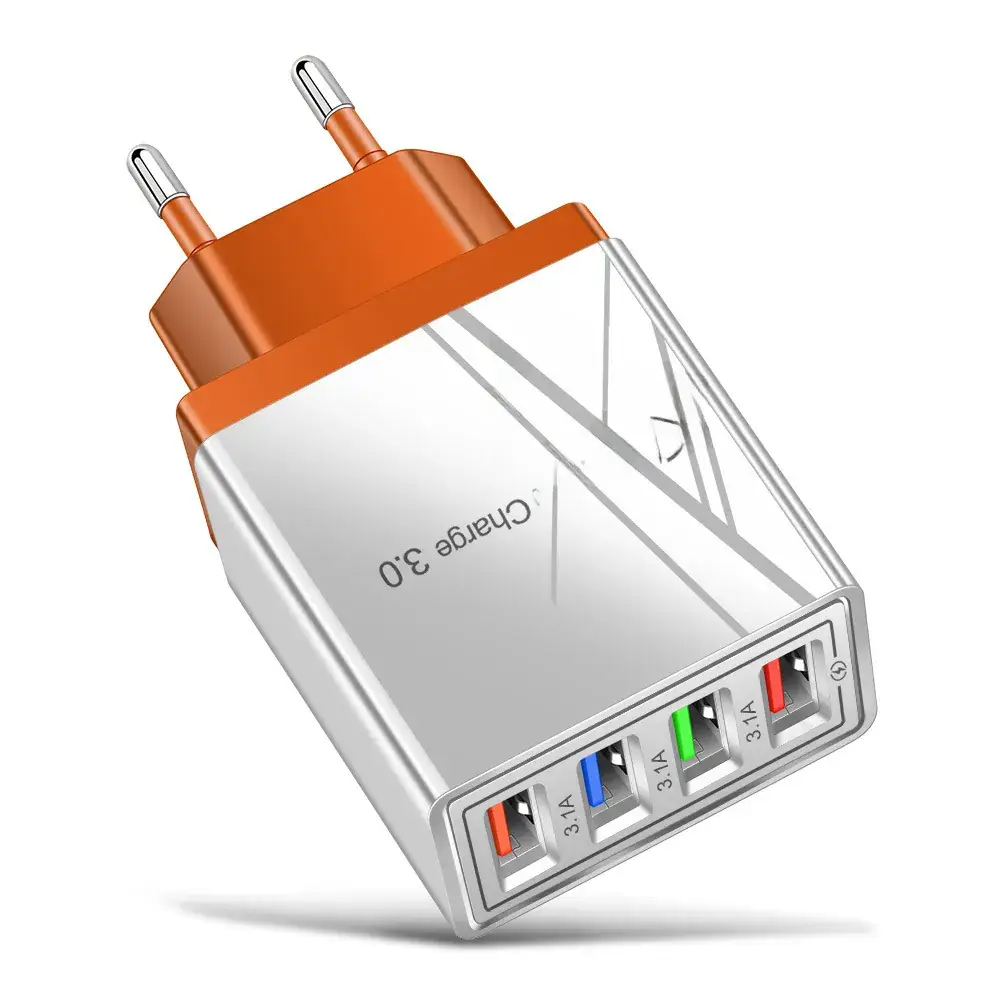 3A USB 4 Usb Travel Charger European Plug - Image 4
