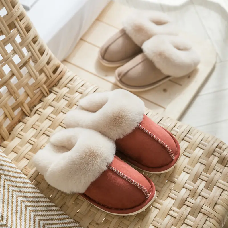 Cotton slippers plush home autumn and winter explosions couples warm women's non-slip cotton shoes wholesale ladies slippers