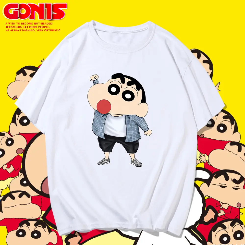 Men White Cartoon T-Shirt Couple Half Sleeve Summer Wear