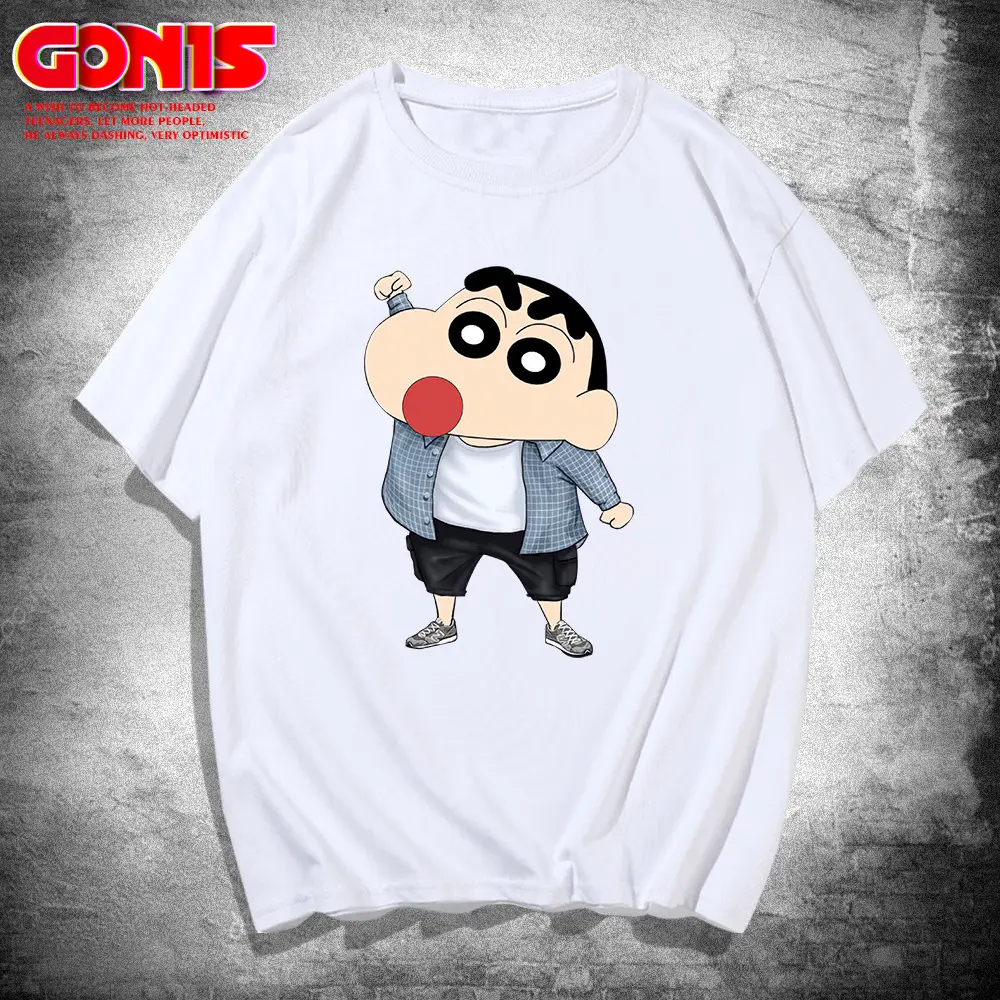 Men White Cartoon T-Shirt Couple Half Sleeve Summer Wear