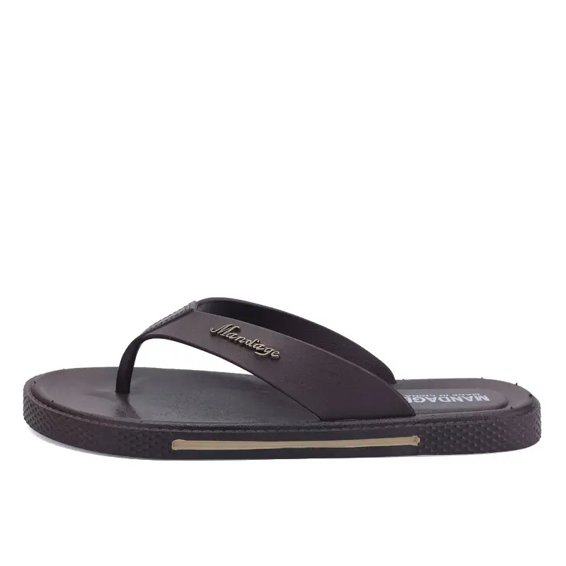 Men's Black Casual Slippers with Non-Slip Sole