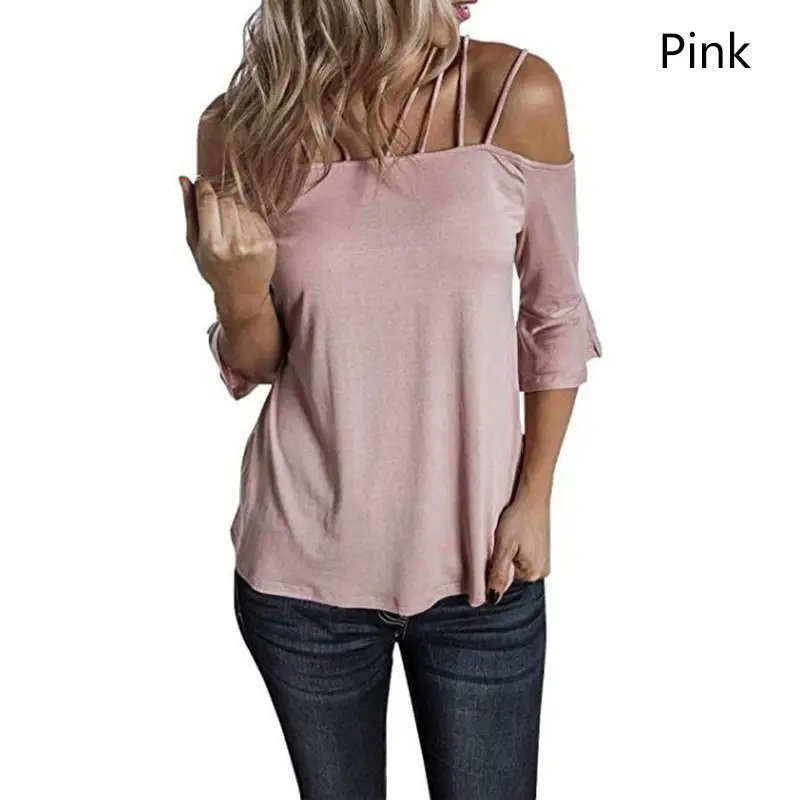 2023 Cross-Border Women's Shoulder Strap T-Shirt Set - Image 2