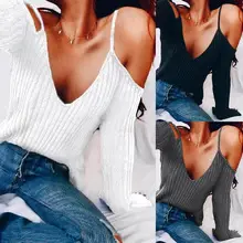 Women's Brown Long Sleeve Crop Top with V-Neck & High Waist Jeans — feature 29