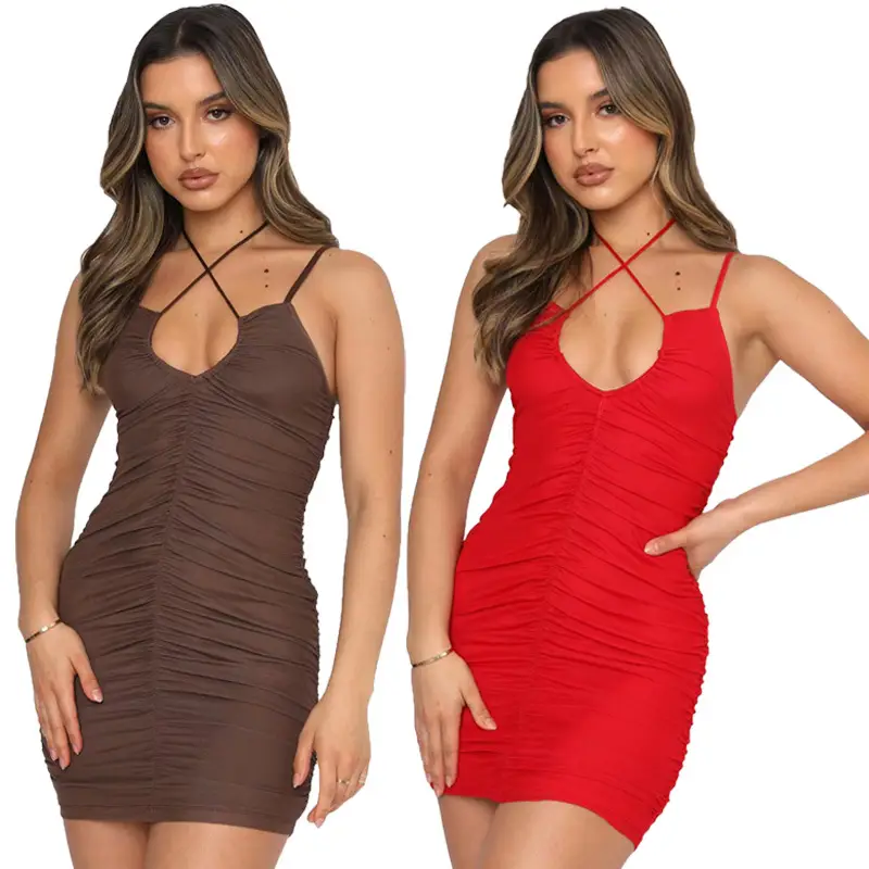 Red Satin Slim Fit Camisole with Chain Strap — feature 11
