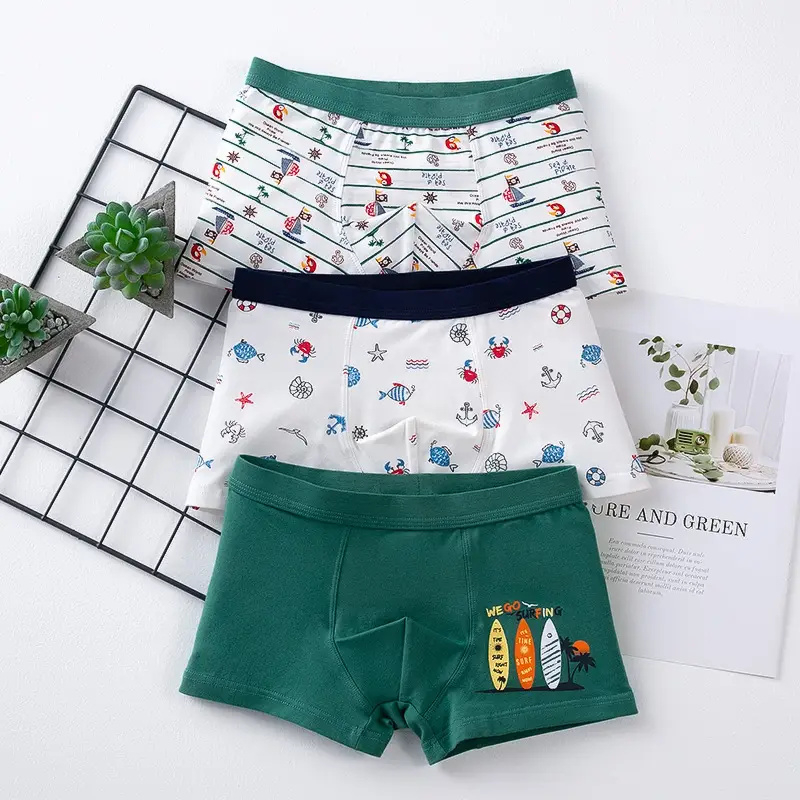 Boys' underwear children's cotton 50 boxers boys' boxer shorts middle and big children's triangle underwear children's cartoon