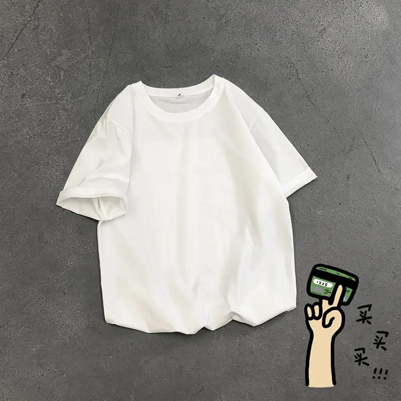 Men White Cotton Round Neck T-Shirt Summer - Image 7