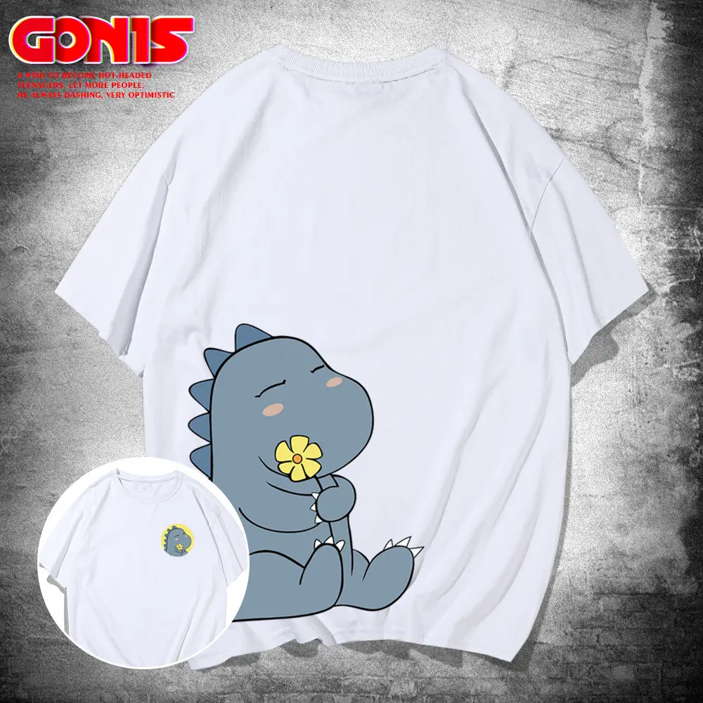 Japanese Dinosaur T-Shirt White Loose Fit - Image 16