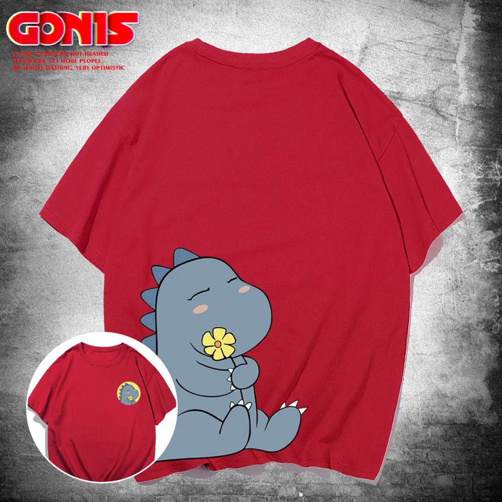 Japanese Dinosaur T-Shirt White Loose Fit - Image 4