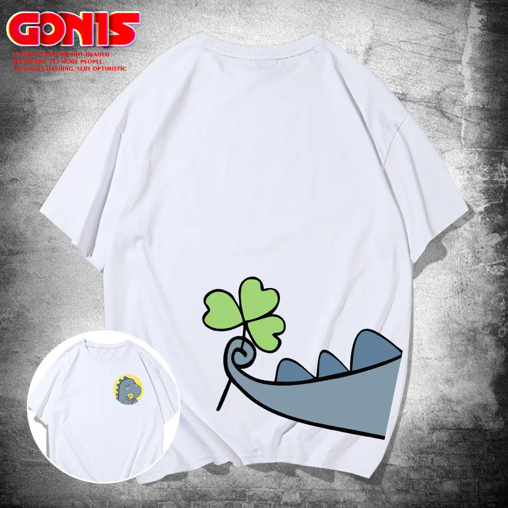 Japanese Dinosaur T-Shirt White Loose Fit - Image 9