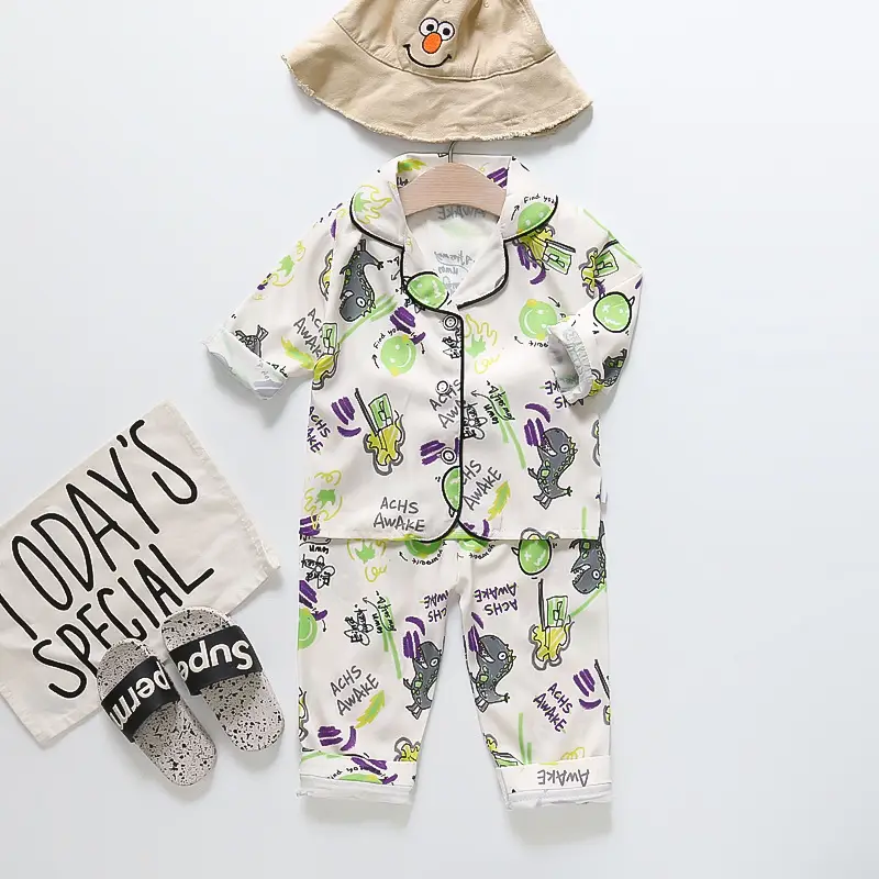 A Set of Satin Fabric Children's Clothing for Boys and Girls, Long-Sleeved Solid Color Pajamas, Home Wear, Parent-Child Matching Outfits, Trendy Style