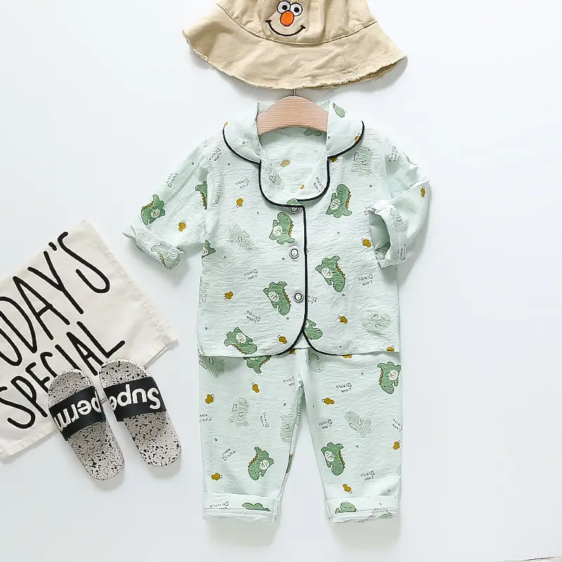 A Set of Satin Fabric Children's Clothing for Boys and Girls, Long-Sleeved Solid Color Pajamas, Home Wear, Parent-Child Matching Outfits, Trendy Style