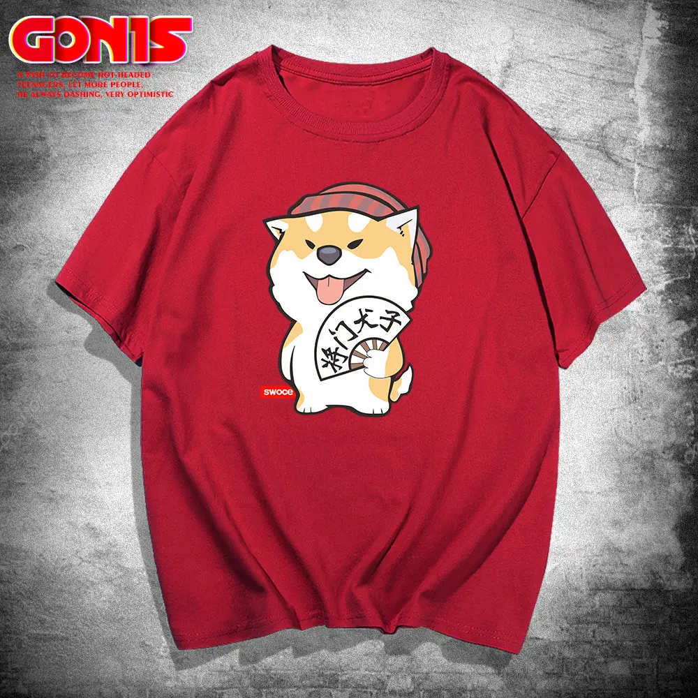 Men Grey Dog Cartoon T-Shirt Half Sleeve Summer - Image 4