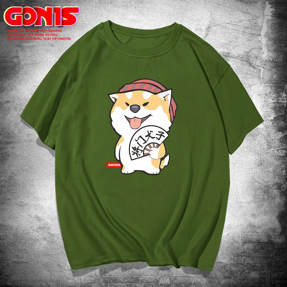 Men Grey Dog Cartoon T-Shirt Half Sleeve Summer - Image 6