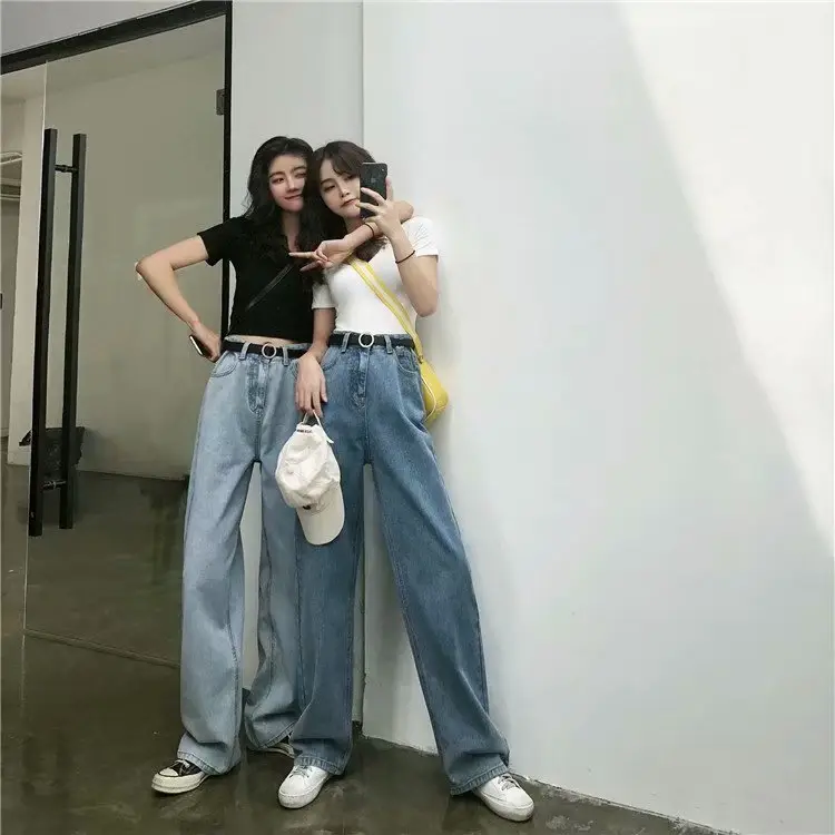 Women's Wide Leg High Waist Jeans Slimming Loose Fit - Image 7