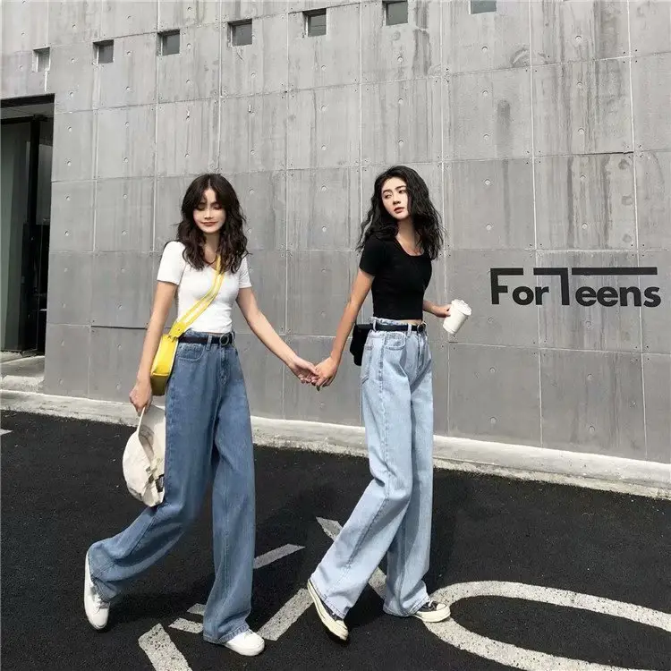 Women's Wide Leg High Waist Jeans Slimming Loose Fit - Image 8