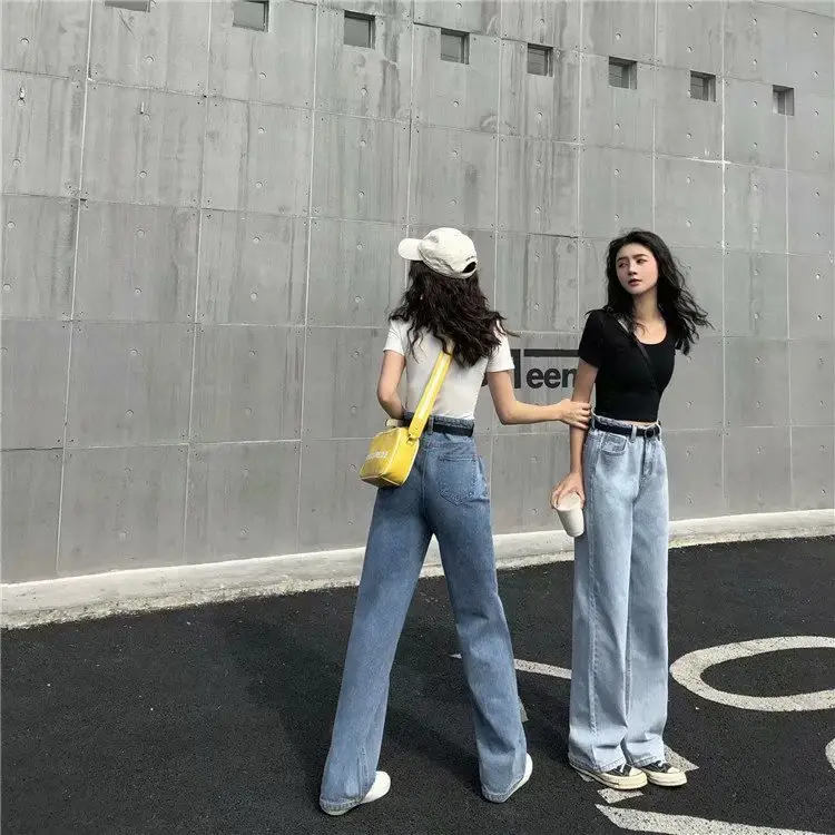 Women's Wide Leg High Waist Jeans Slimming Loose Fit - Image 9