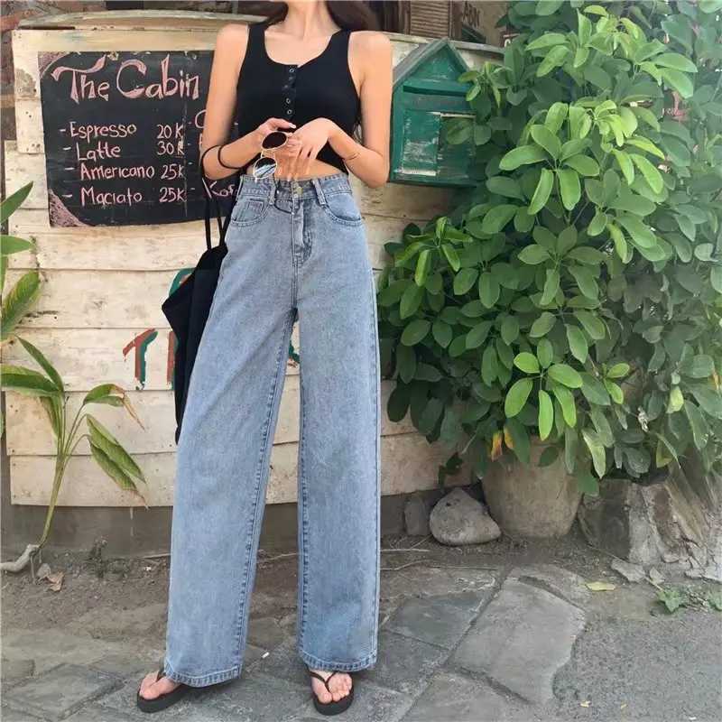 Women's Wide Leg High Waist Jeans Slimming Loose Fit - Image 2
