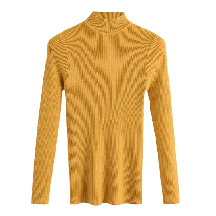 Women's Long Sleeve Red Knit Turtleneck Shirt - Image 20