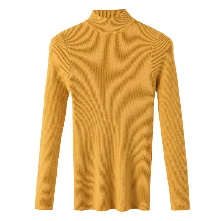 Women's Long Sleeve Red Knit Turtleneck Shirt — feature 44