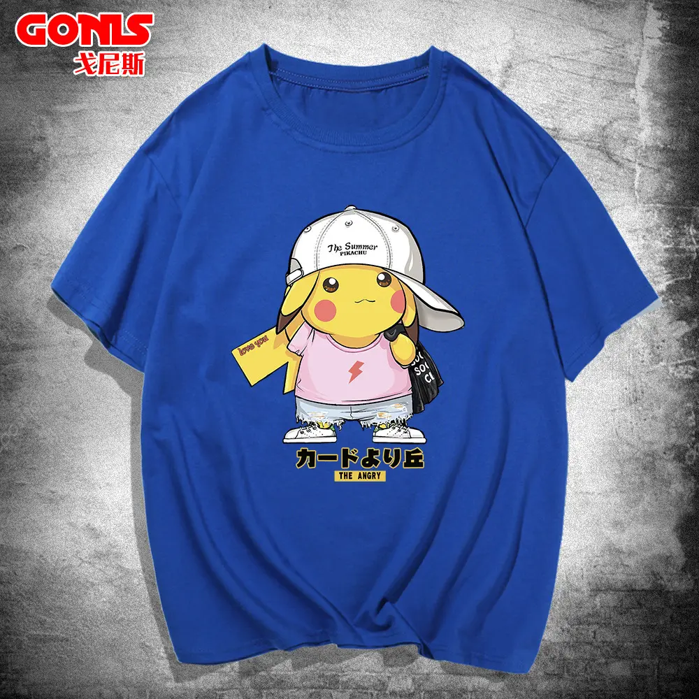 Blue Pikachu Cartoon T-Shirt for Men Women Summer Casual Wear - Image 5