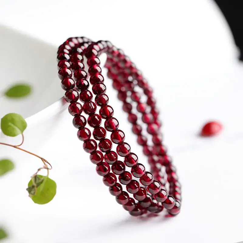 Wine Red Multi-Circle Bracelet for Women 3-6mm - Image 3