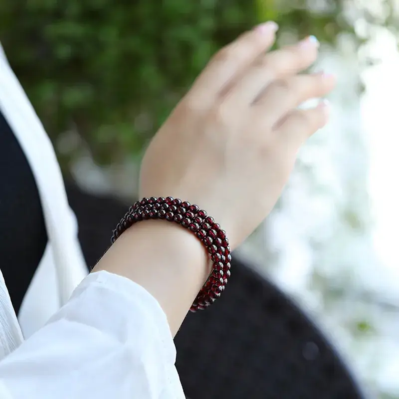 Wine Red Multi-Circle Bracelet for Women 3-6mm - Image 4