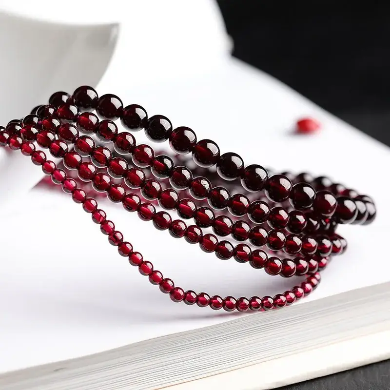 Wine Red Multi-Circle Bracelet for Women 3-6mm — feature 4